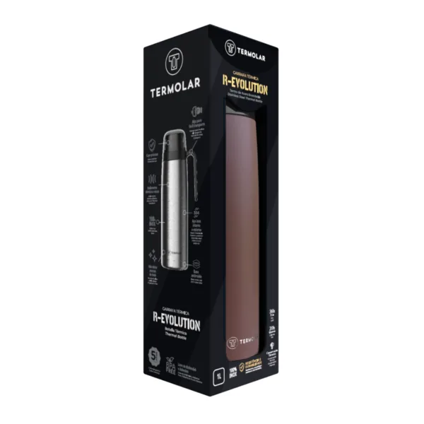 Termo Acero Inoxidable 1 Litro Termolar R-evolution Bronce Con Manija - Imagen 2